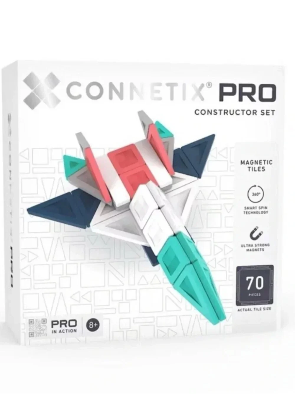 CONNETIX PRO Magnetic Tiles Constructor Set, 70 Pieces - NEW Sealed